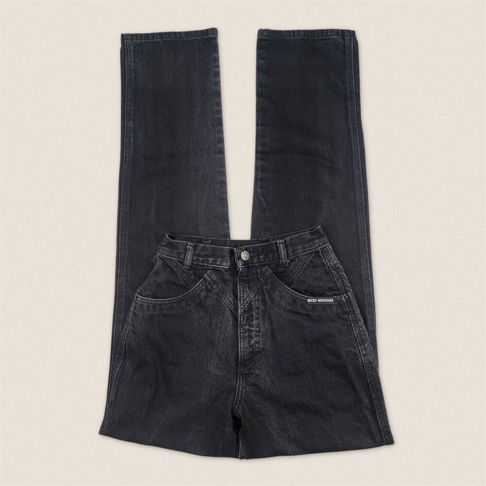 Vintage Rockies Rocky Mountain Black Yoke Cut Out Jeans 27/5 - Size 24 x 35